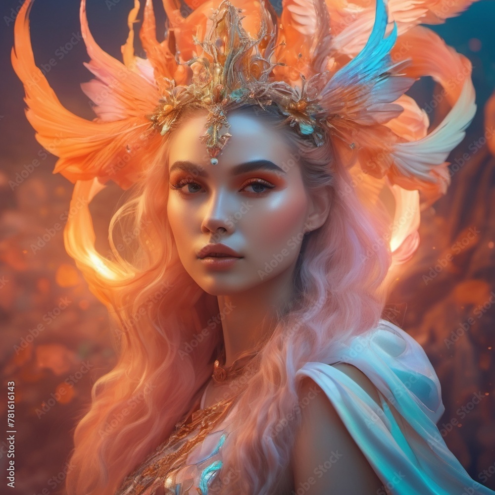portrait of fantasy woman with makeup