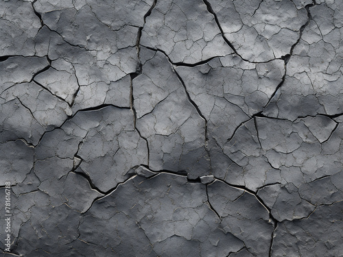 Cracked concrete road ground serves as a textured background