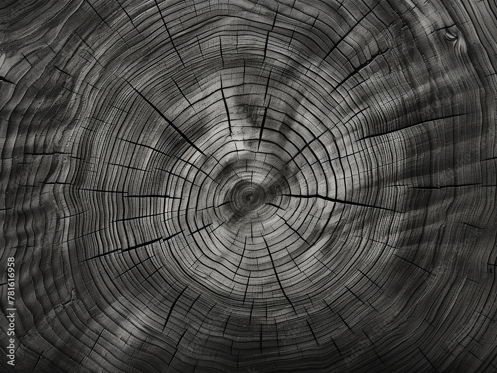 Wood texture from trees provides black and white background