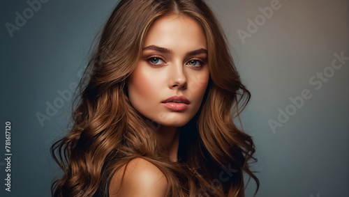 Beautiful girl portrait with long hair