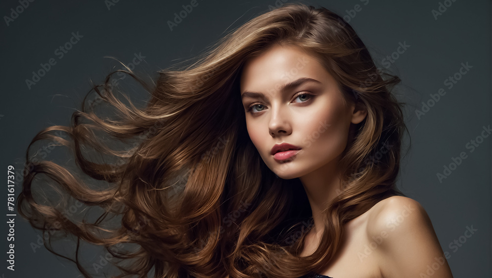Fototapeta premium model girl portrait with long hair