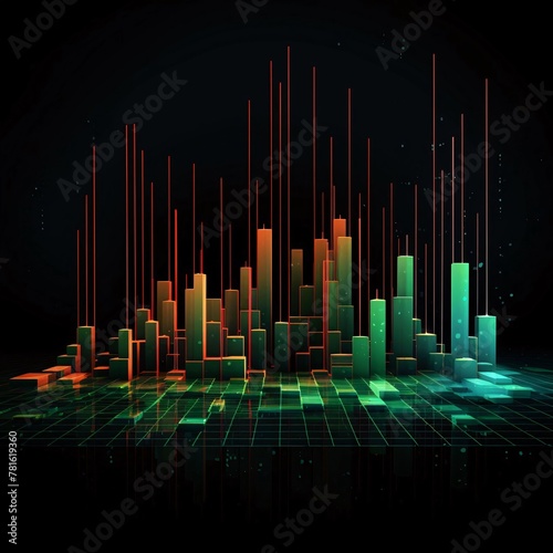abstract technology background with glowing lines and dots. Vector illustration.