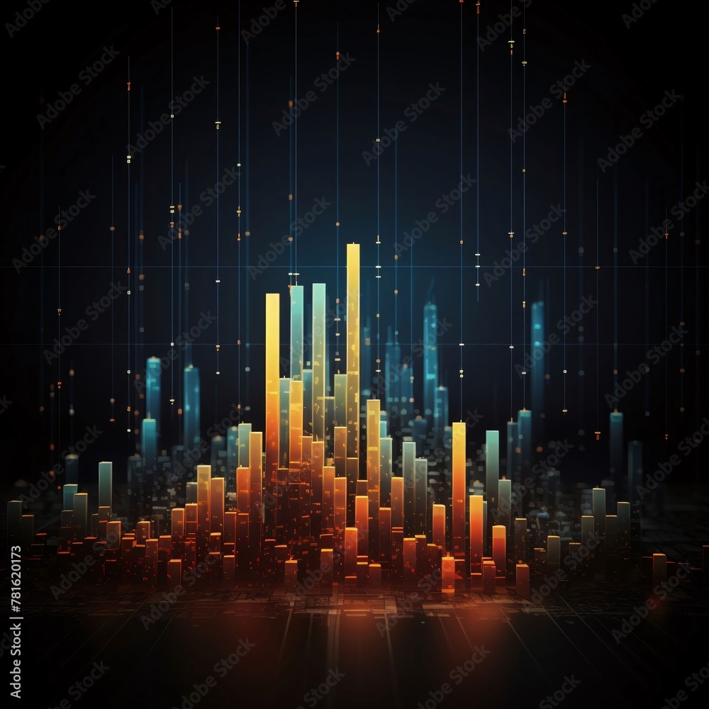 abstract futuristic technology background with high tech graphs, vector illustration.