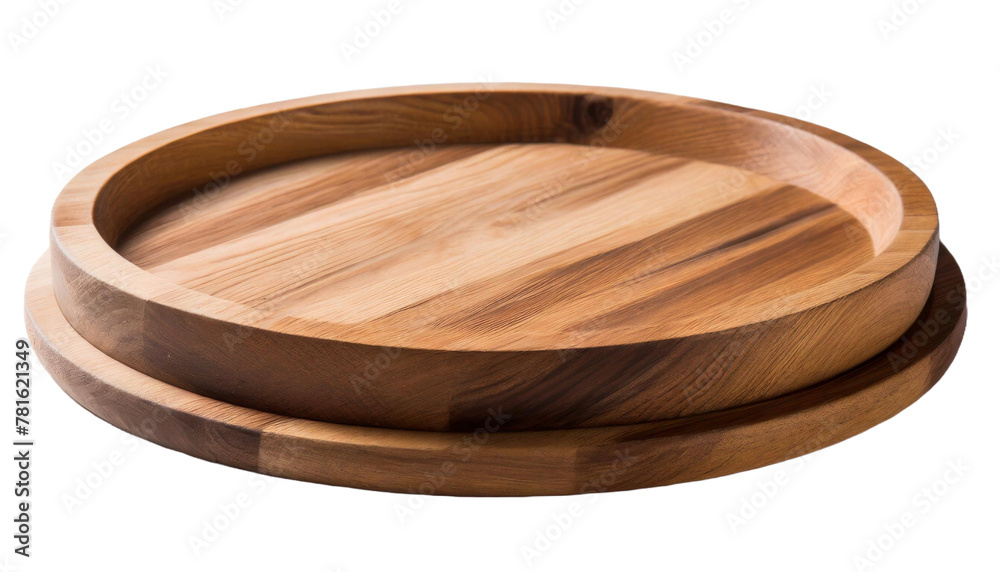Wooden serving tray, isolated on a white background. Wooden serving tray, isolated on a white background.