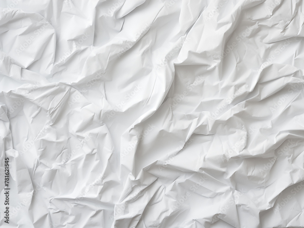 Crumpled white paper texture for card designs or art overlays Crumpled white paper texture for card designs or art overlays