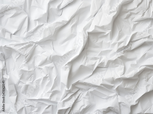 Crumpled white paper texture for card designs or art overlays