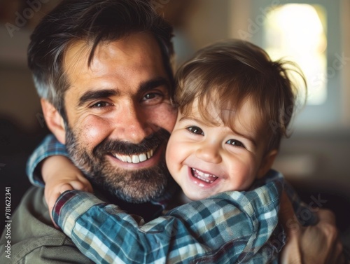 Father with his kid smiling, happy people, father day concept 