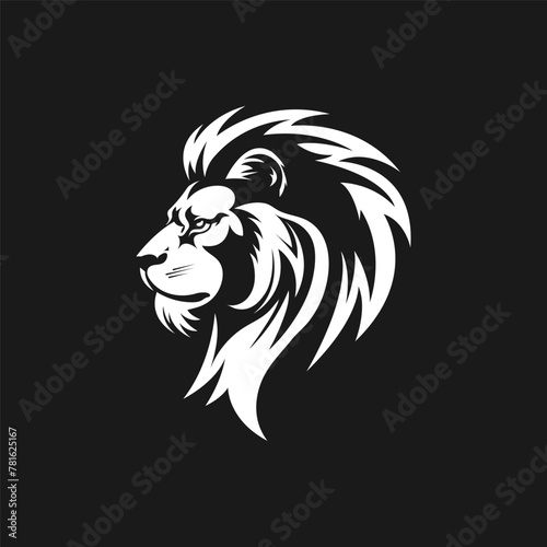 Fototapeta Naklejka Na Ścianę i Meble -  Lion head logo icon. Badge symbol. Premium king animal sign. Vector illustration.