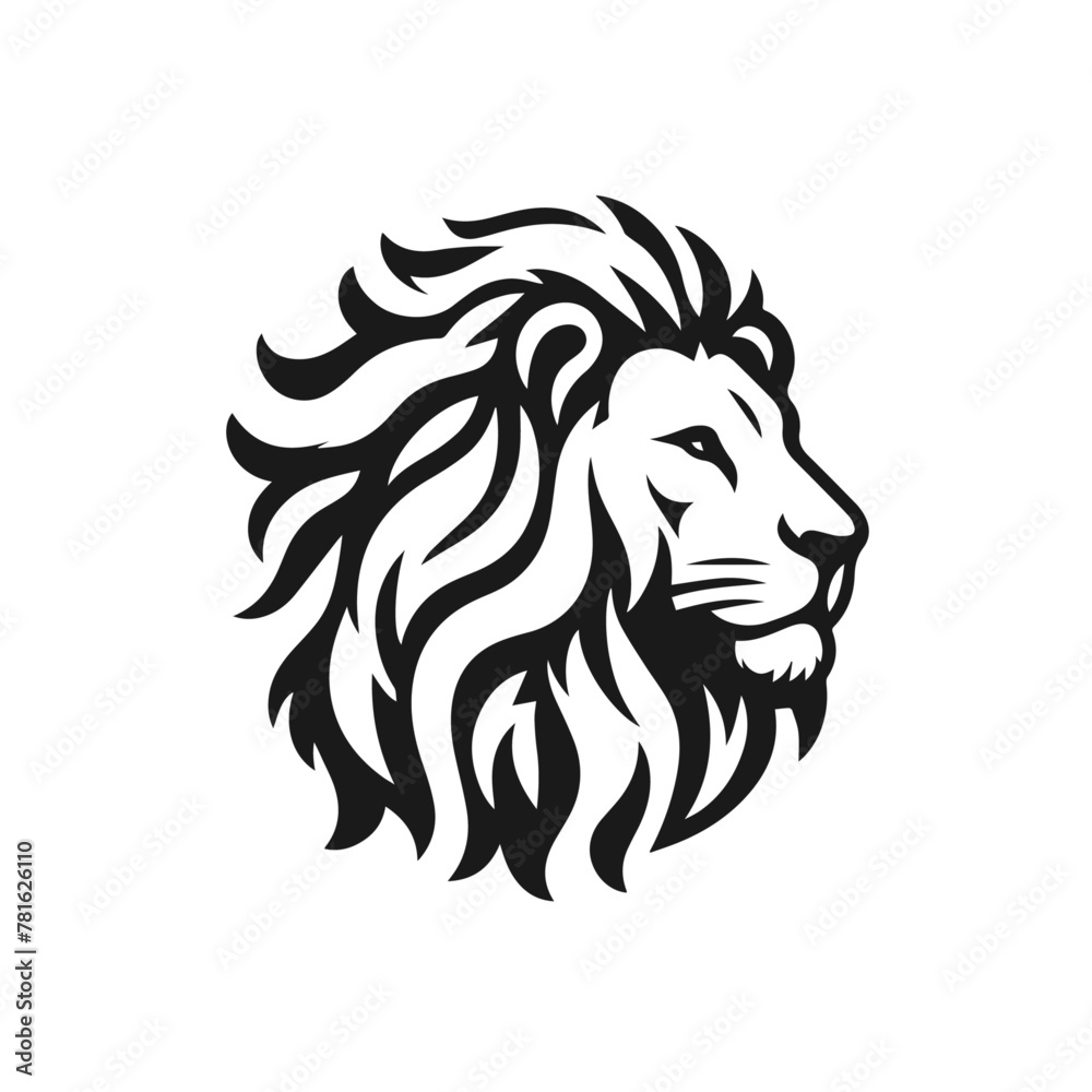 Vintage Vector Lion Silhouettes, Black and White Lion Illustration