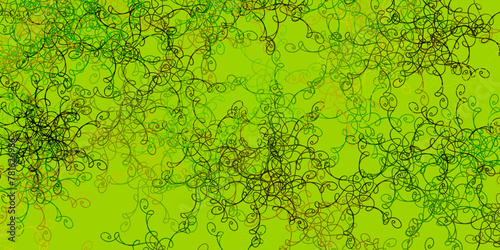 Light Green, Yellow vector texture with curves.