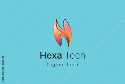 abstract H logo design