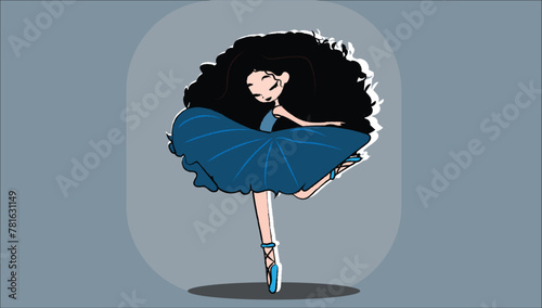 taking stand for own hobby illustration of cute little ballerina girl with a motive to Shine bright.