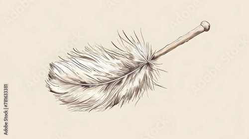 Hand drawn feather duster illustration
