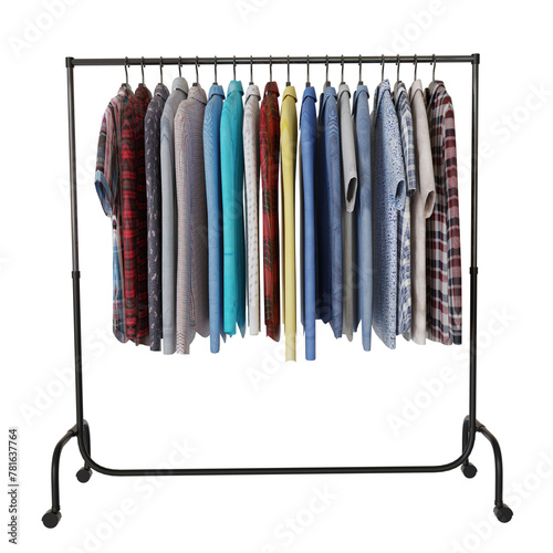 3D rendered hunger with clothes isolated on transparent background 