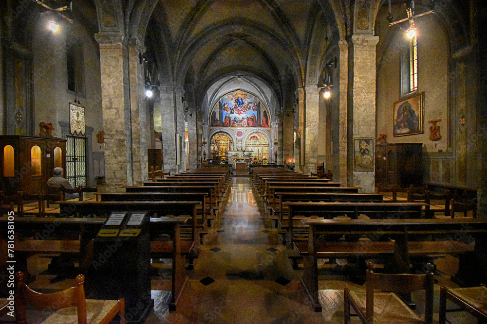 Crea church interior, serralunga, alessandria, piedmont, italy