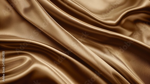 Close up of Smooth Brown Silk Fabric photo