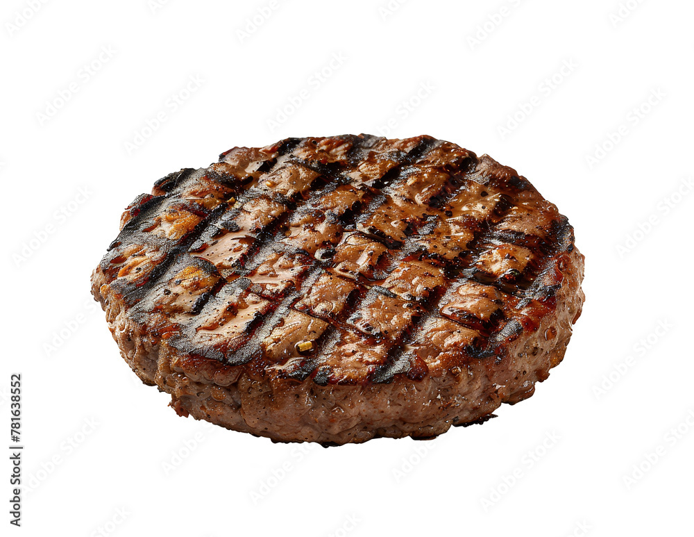 grilled hamburger meat isolated on a transparent or white background. grilled hamburger meat isolated on a transparent or white background.