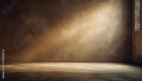 abstract beige studio wall background for product presentation empty room with a light on the wall from the window display product with blurred backdrop