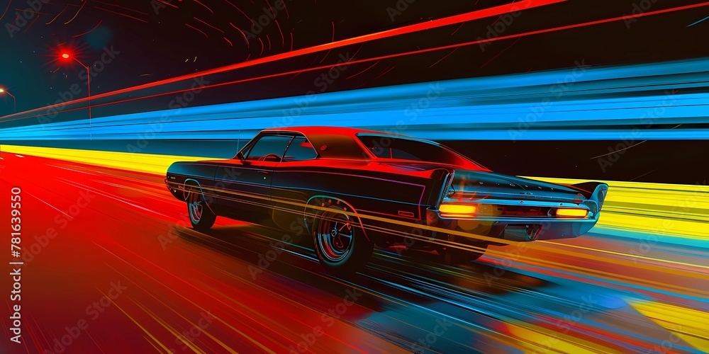 muscle car illustration, motors, roadtrips, ai image of cars muscle car illustration, motors, roadtrips, ai image of cars