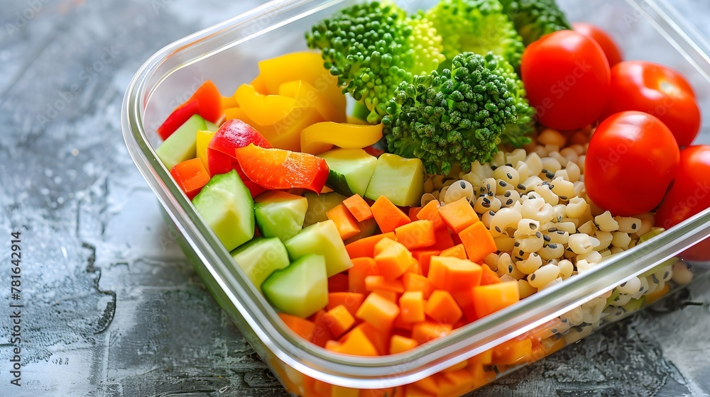 The colorful and healthy lunch box