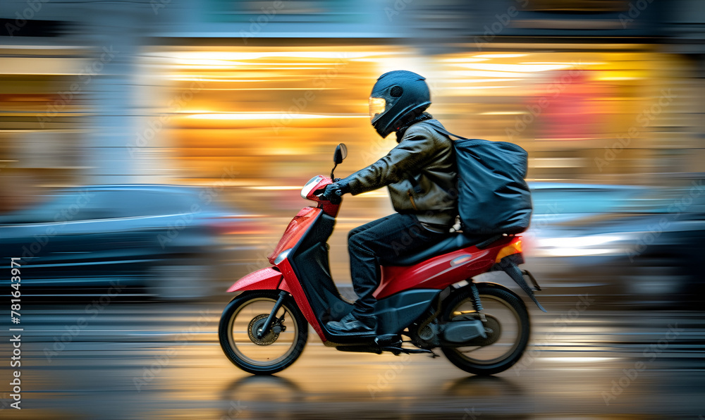 Delivery Guy on Motorcycle