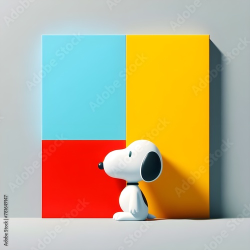 Abstract or geometric snoopy with a single bright shade.
