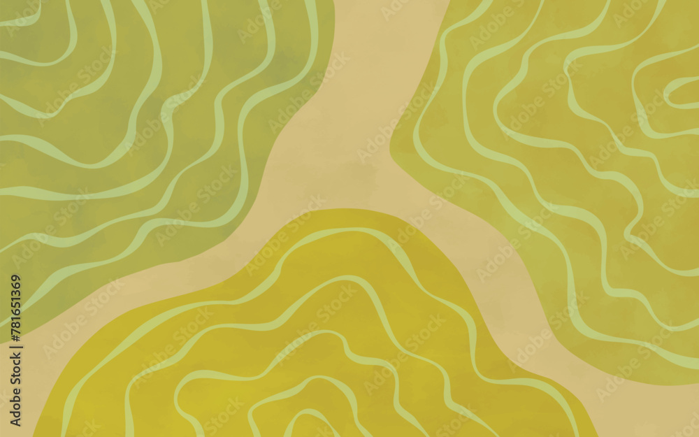 Abstract watercolor vector art background with shades of green and ...