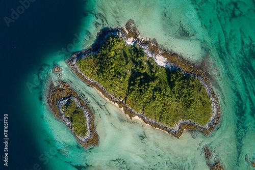 Archipelago, small rocky islands from the ice age in the fjord, Senja Island, Troms, Norway, Europe photo