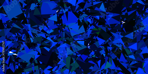 Dark Blue, Green vector backdrop with triangles, lines.