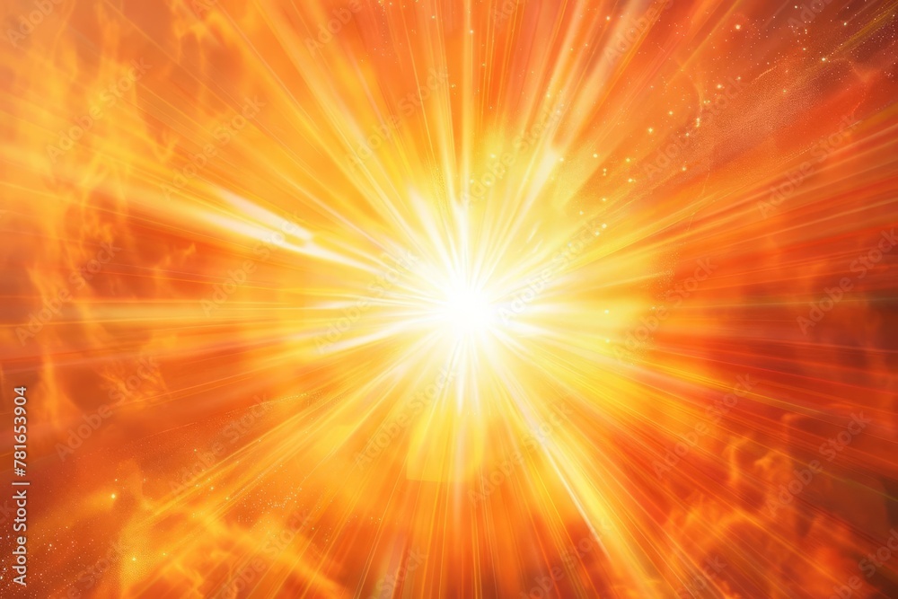 Sun with bright flash, rays and spotlight effect, abstract background, digital illustration Sun with bright flash, rays and spotlight effect, abstract background, digital illustration