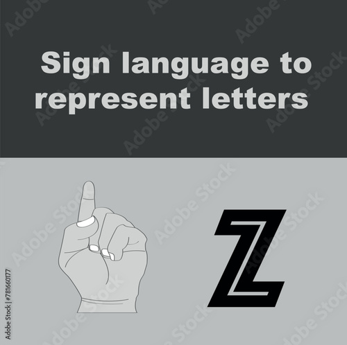 American Sign Language ASL hand signs showing English alphabet letters isolated