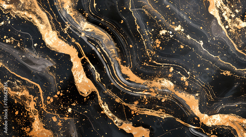Marble black and gold background, abstract luxury background © YOUCEF