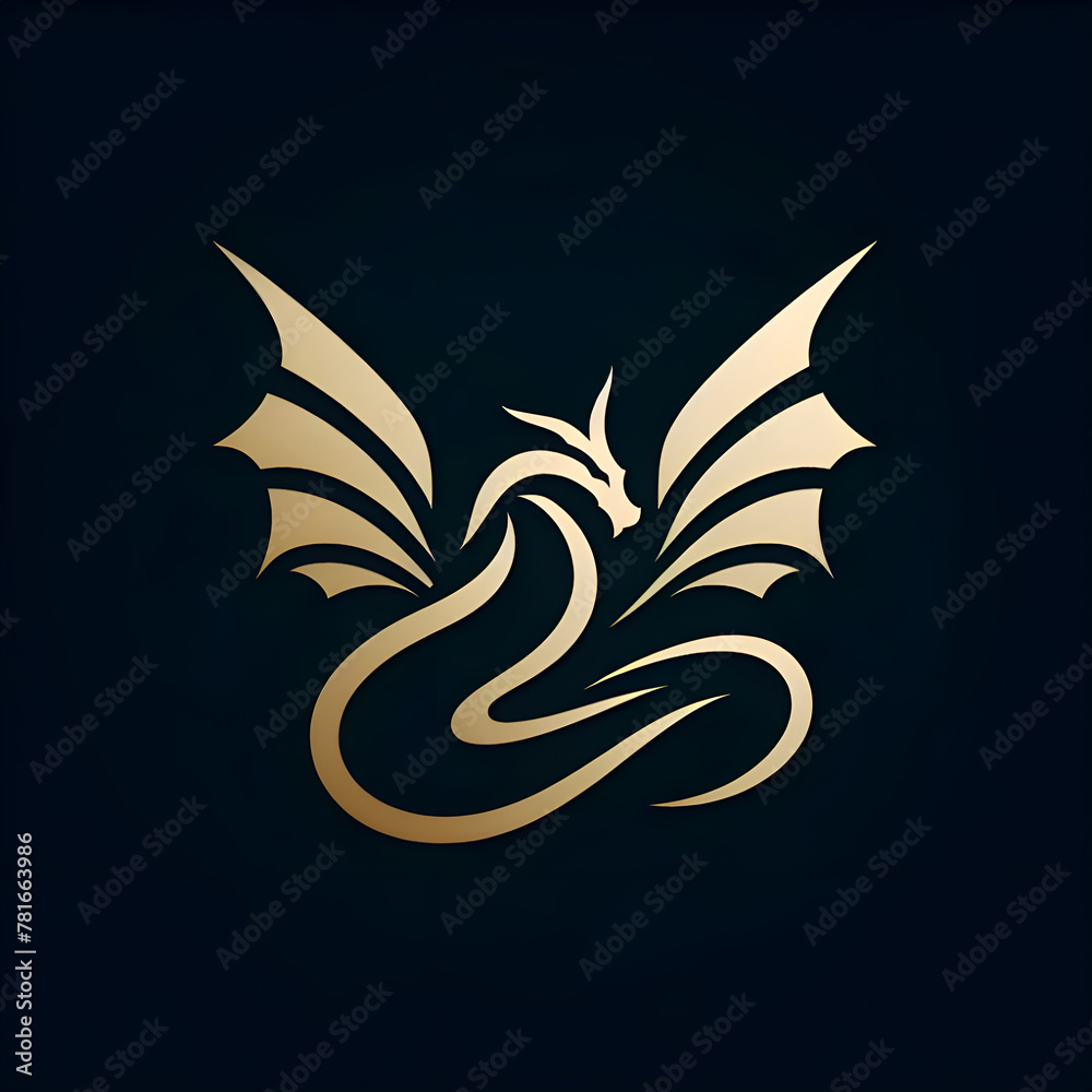 gradient colors dragon logo icon in black background gradient colors dragon logo icon in black background