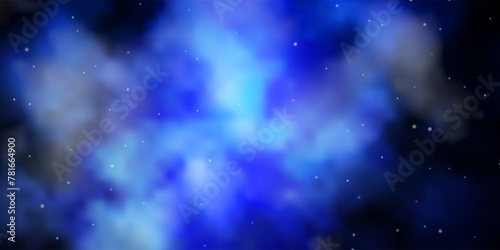 Dark BLUE vector texture with beautiful stars. © Guskova