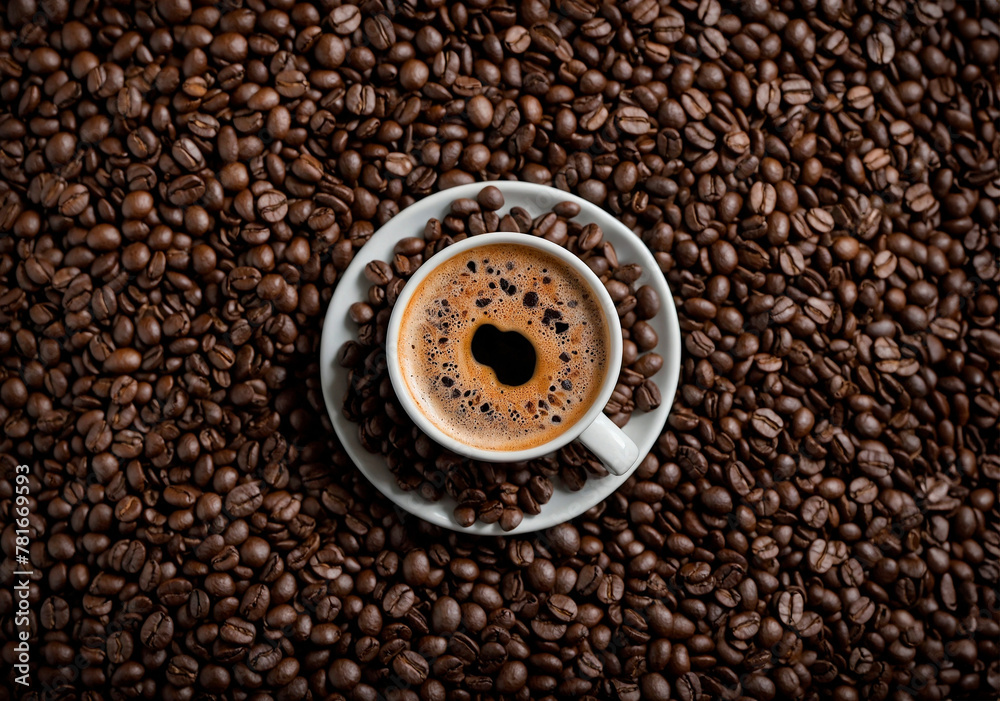 Naklejka premium Aroma Envolvente: Desfrute de uma Xícara de Café Tentadora
