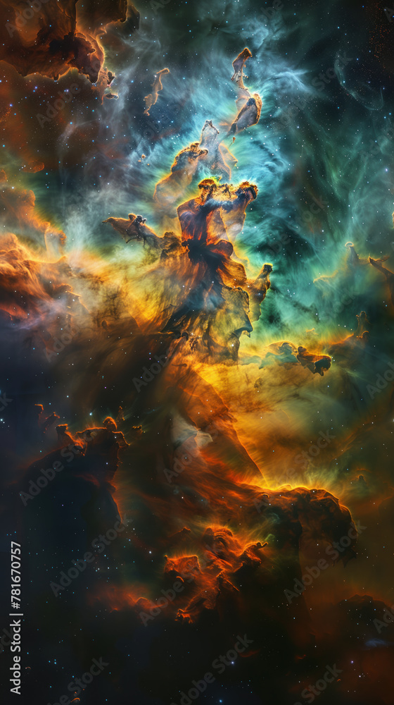 Cosmic Inferno: A Fiery Nebula in Deep Space