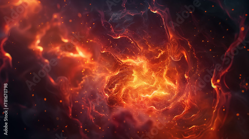 Cosmic Inferno  A Fiery Nebula in Deep Space