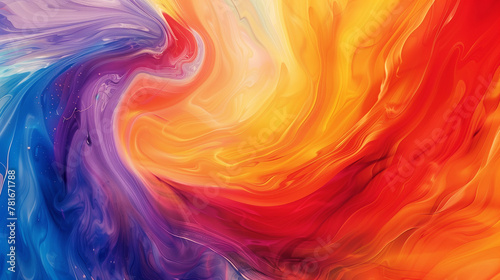 dynamic swirls of vibrant colors blending together on a canvas