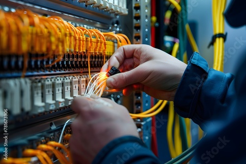 A fibre optic connector is opened by an internet technician in order to maintain or repair a fibre optic connection.