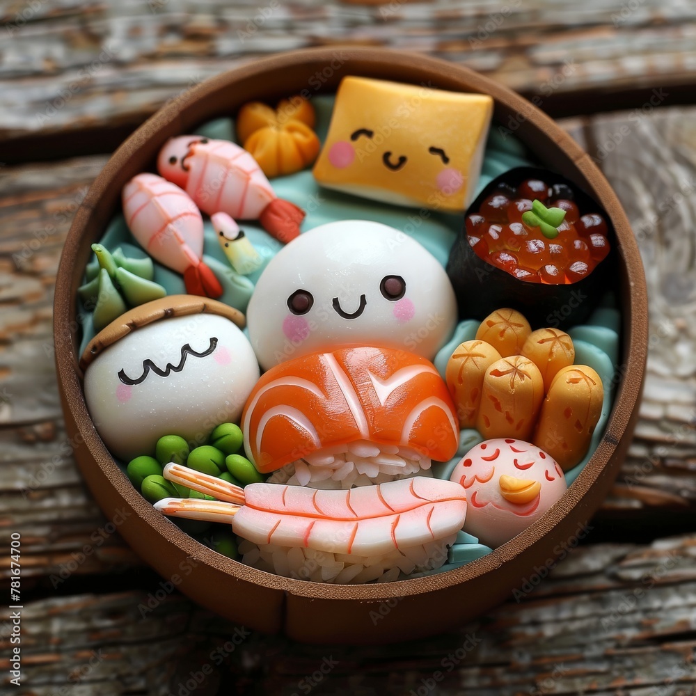 Cute Hitsumabushi food, 3d clay icon