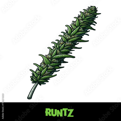 Vector Illustrated Runtz Cannabis Bud Strain Cartoon