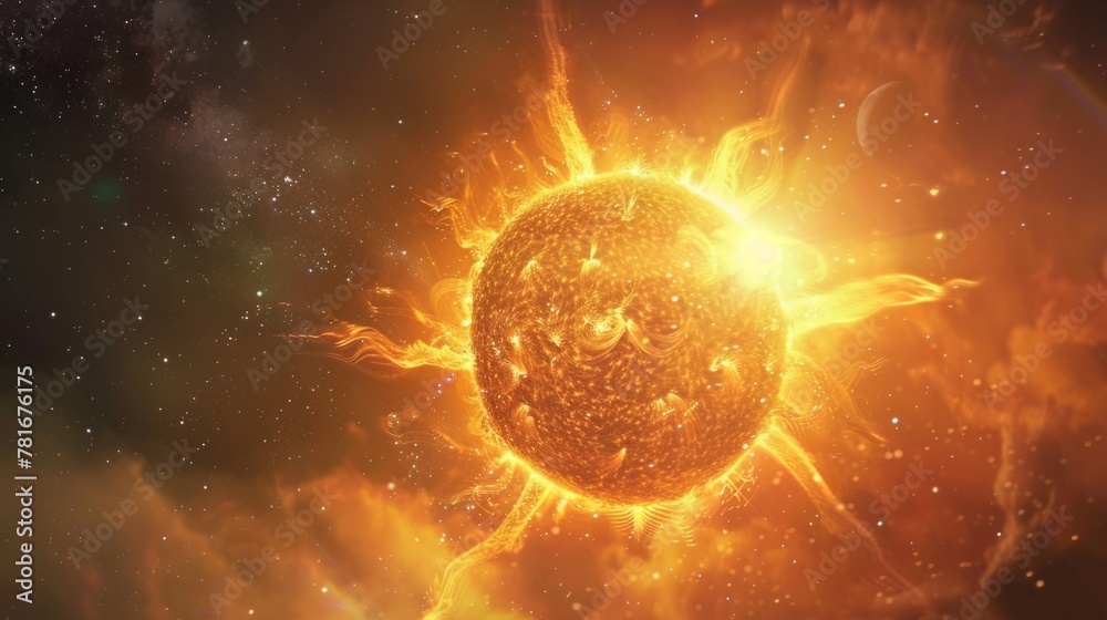 Obraz premium ANIMATION OF A SUN generative ai