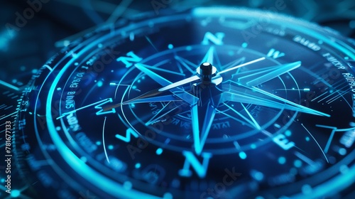 Abstract interpretation of strategic business direction with a compass motif, symbolizing navigation and alignment towards goals