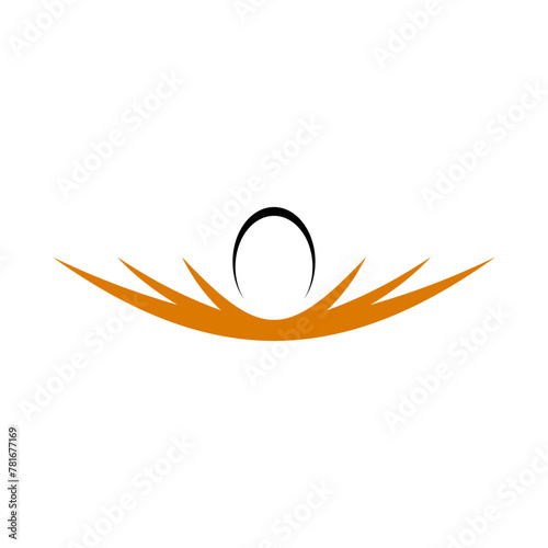 egg in bird nest vector logo icon