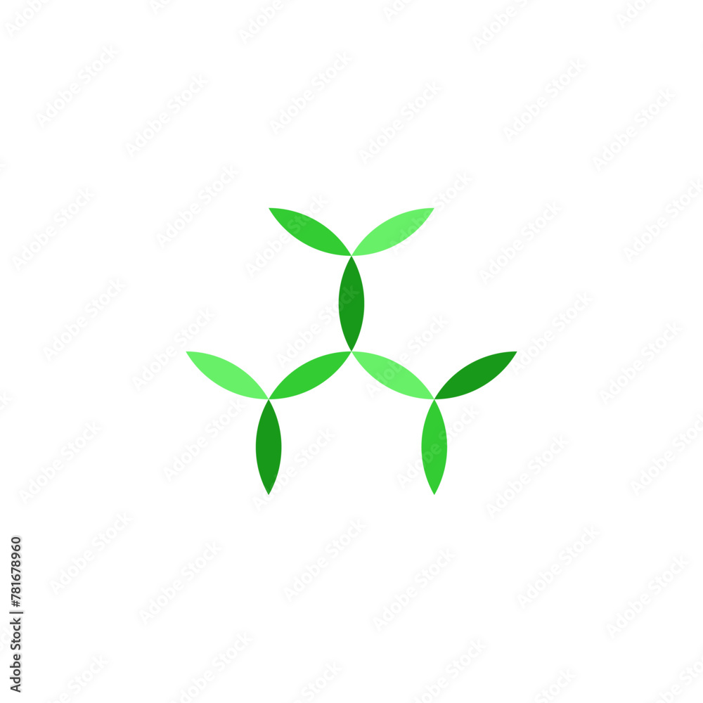 leaves green logo biochemistry icon vector