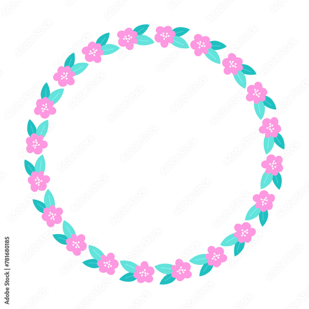 Vector hand drawn spring floral frame on white Vector hand drawn spring floral frame on white