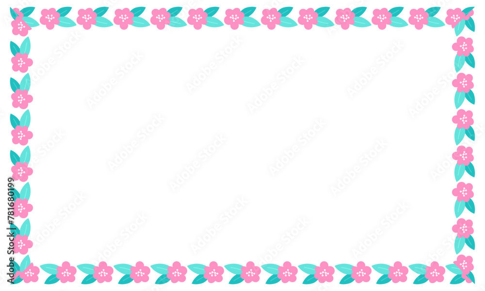 Vector hand drawn spring floral frame on white Vector hand drawn spring floral frame on white