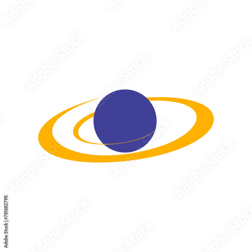 planet with spiral ring logo vector icon