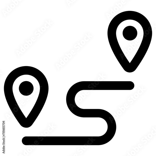 distance icon, simple vector design