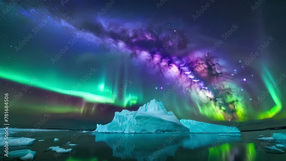 Aurora at night sky 